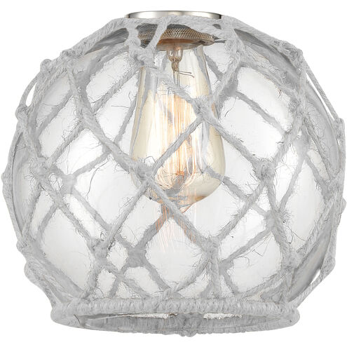 Ballston Farmhouse Rope Island Light Ceiling Light in Oil Rubbed Bronze, Clear Glass with White Rope, Ballston